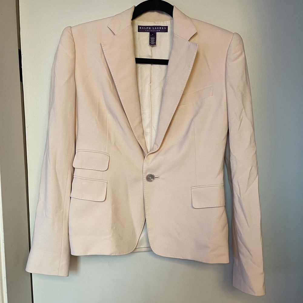 Ralph Lauren Purple Label Collection Tuxedo Blazer Dinner Jacket Silk Sz 4 Peach